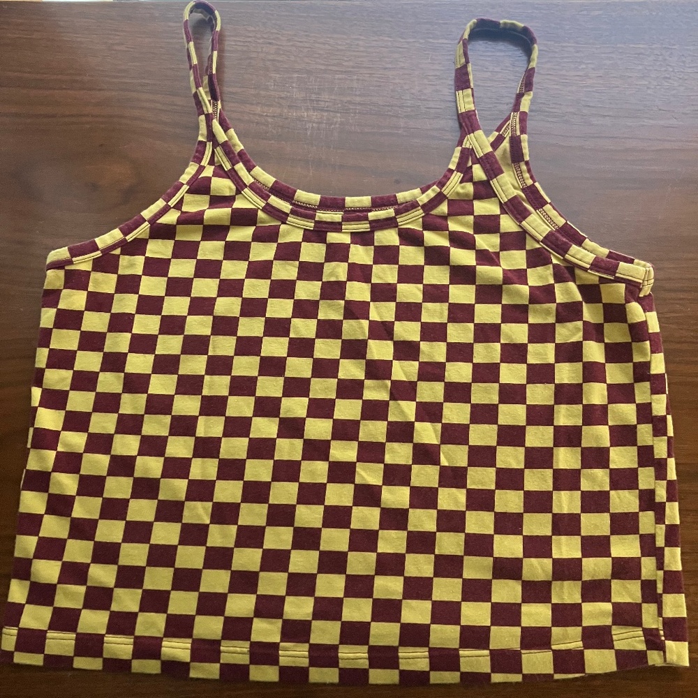 ARQ PIERROT Checkered cropped tank 2x